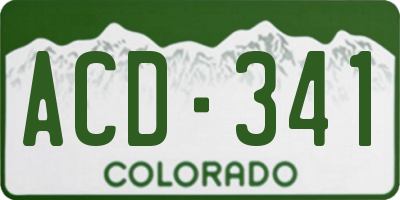 CO license plate ACD341