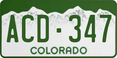 CO license plate ACD347
