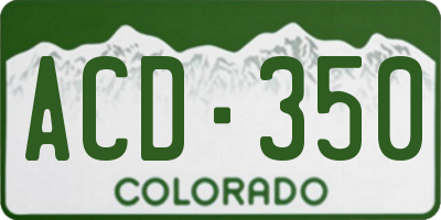 CO license plate ACD350