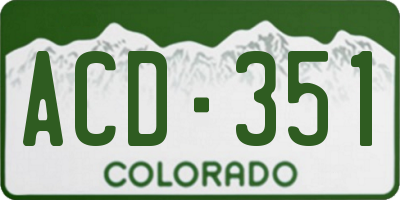 CO license plate ACD351
