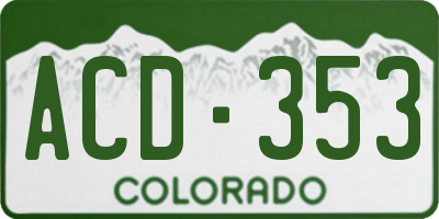 CO license plate ACD353