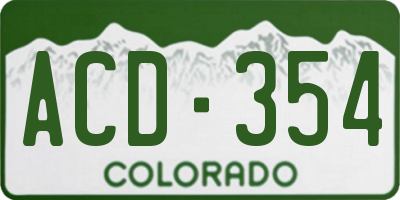 CO license plate ACD354