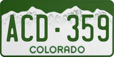 CO license plate ACD359