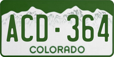 CO license plate ACD364