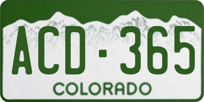 CO license plate ACD365