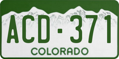 CO license plate ACD371