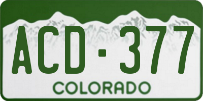 CO license plate ACD377