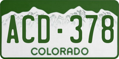 CO license plate ACD378