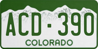CO license plate ACD390