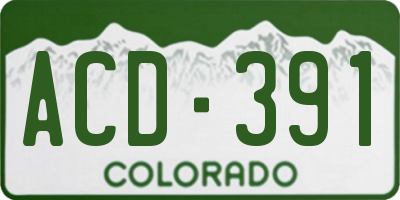 CO license plate ACD391