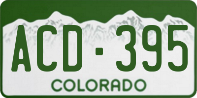 CO license plate ACD395