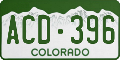 CO license plate ACD396