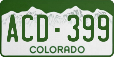 CO license plate ACD399