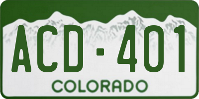 CO license plate ACD401