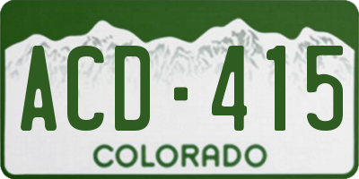 CO license plate ACD415
