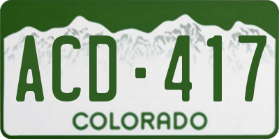 CO license plate ACD417