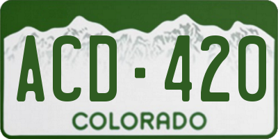 CO license plate ACD420