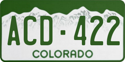 CO license plate ACD422