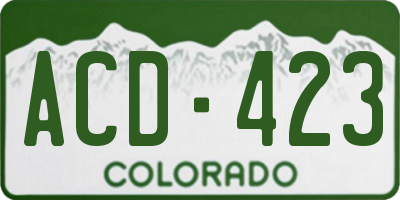 CO license plate ACD423