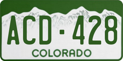 CO license plate ACD428