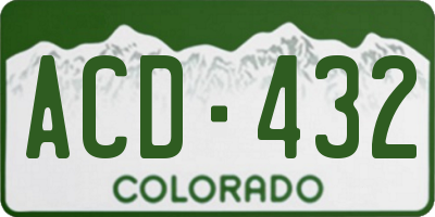 CO license plate ACD432