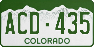 CO license plate ACD435
