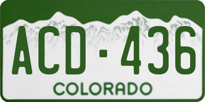 CO license plate ACD436