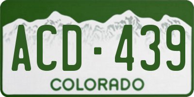 CO license plate ACD439