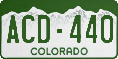 CO license plate ACD440