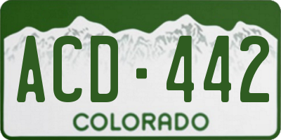 CO license plate ACD442