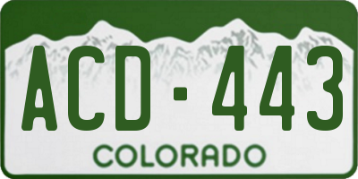 CO license plate ACD443