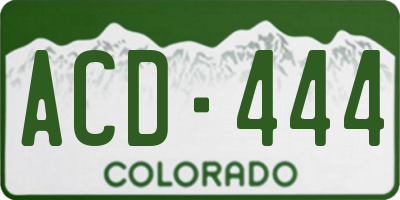 CO license plate ACD444