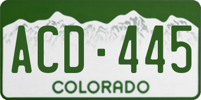 CO license plate ACD445