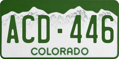 CO license plate ACD446