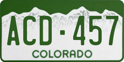 CO license plate ACD457