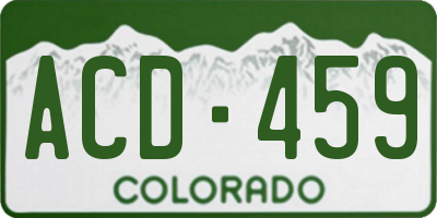 CO license plate ACD459
