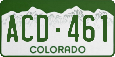 CO license plate ACD461