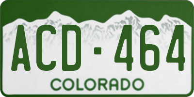 CO license plate ACD464