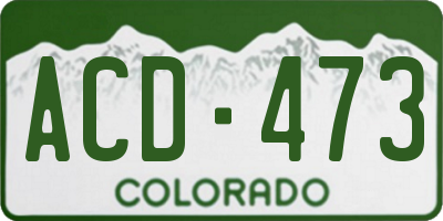 CO license plate ACD473