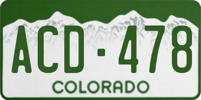 CO license plate ACD478