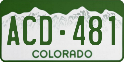 CO license plate ACD481