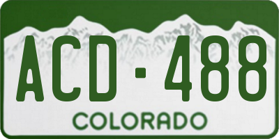 CO license plate ACD488