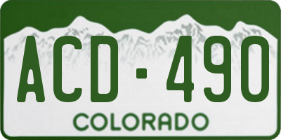 CO license plate ACD490
