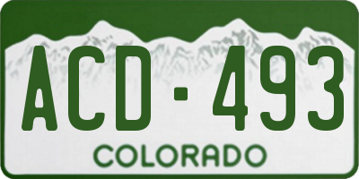 CO license plate ACD493