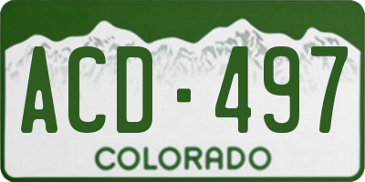CO license plate ACD497