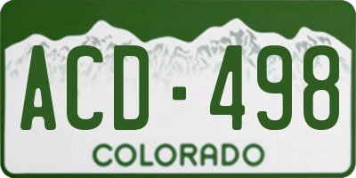 CO license plate ACD498