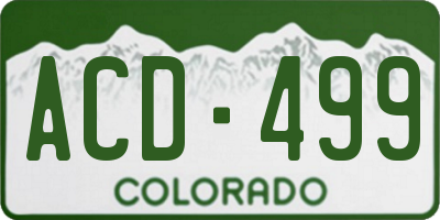 CO license plate ACD499