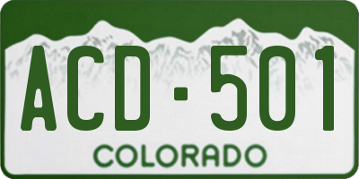 CO license plate ACD501