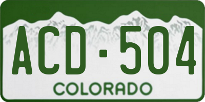 CO license plate ACD504