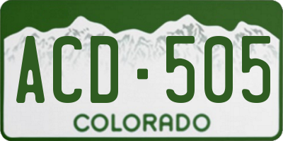 CO license plate ACD505